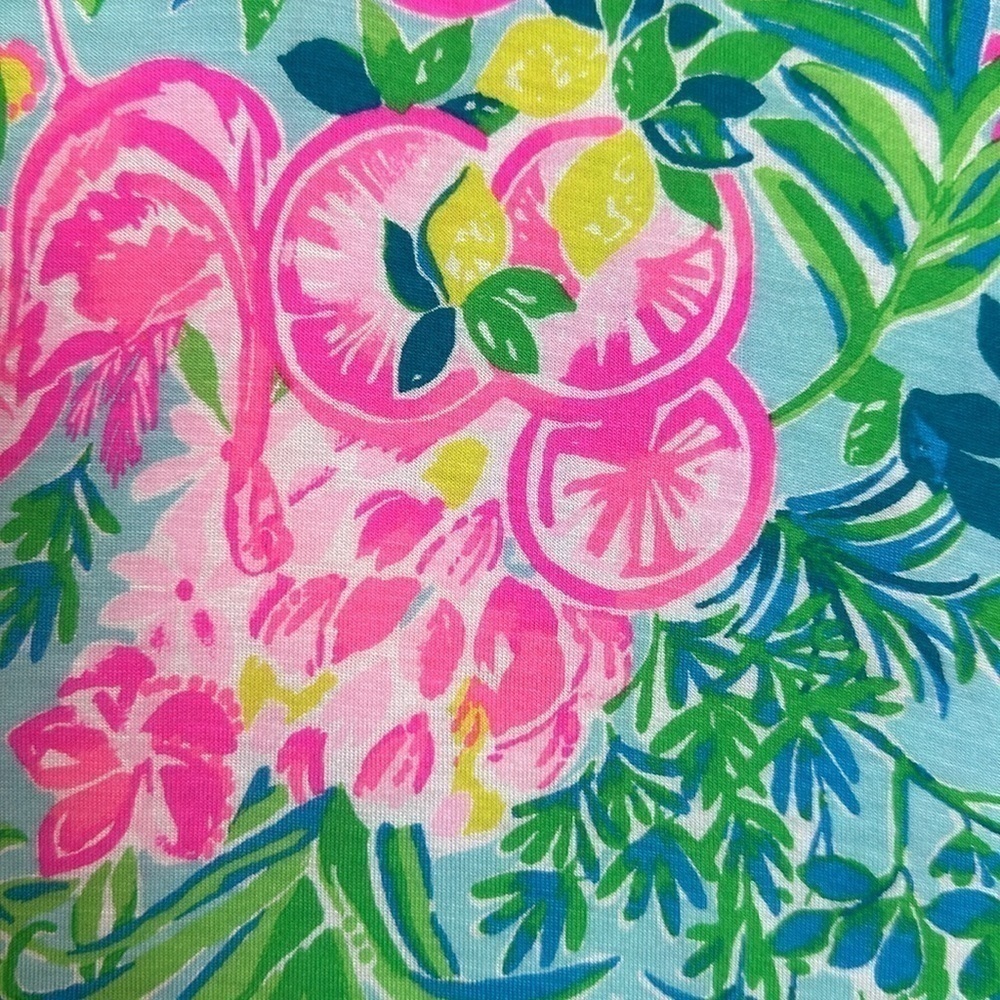 ❤️ Lilly Pulitzer Henley Pajama Top Fruity Flamingo Colorful Tropical 010496 - Picture 6 of 12
